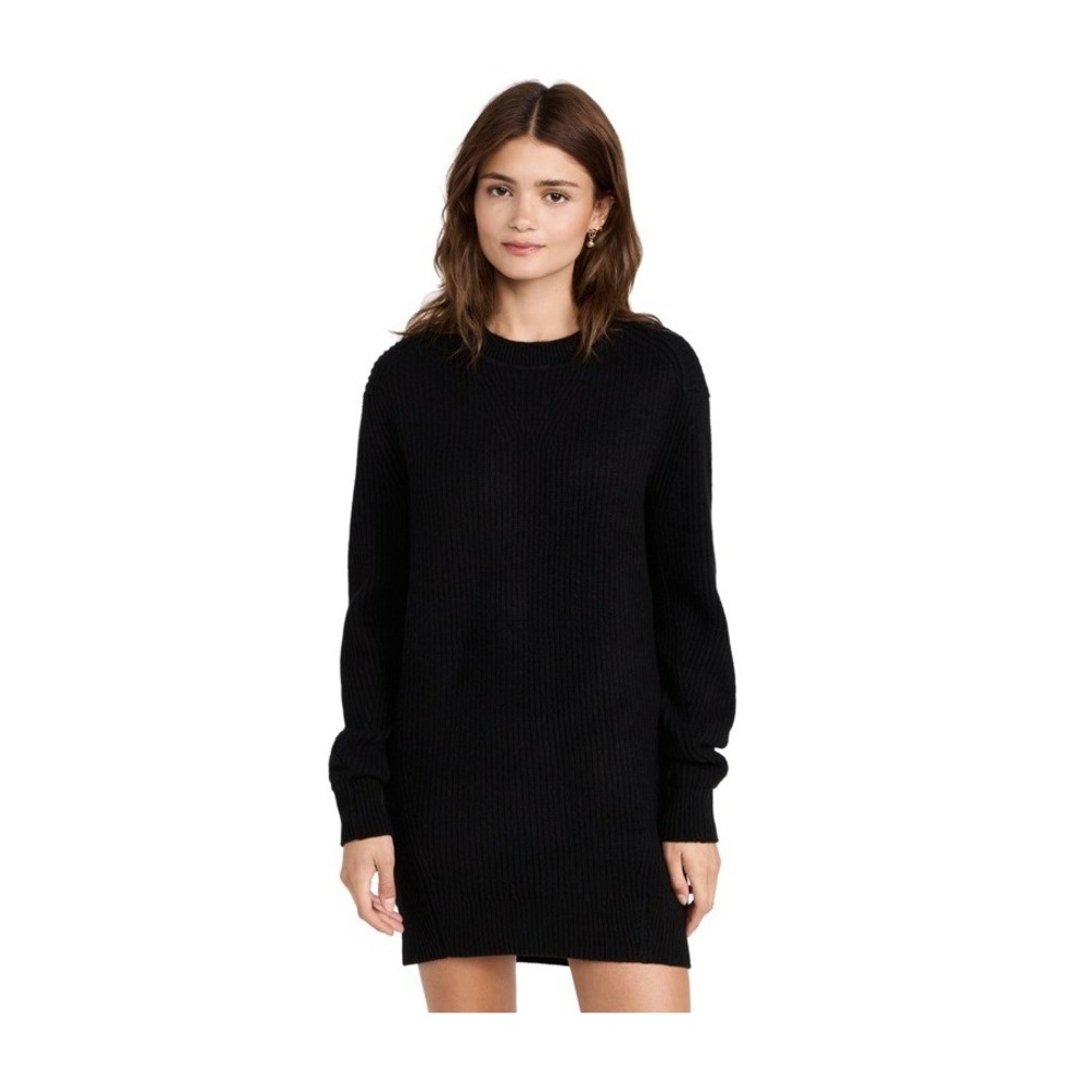 Rag & Bone Black 100% Cashmere Ribbed Sweater Dress Long Sleeve Crew Neck XXs